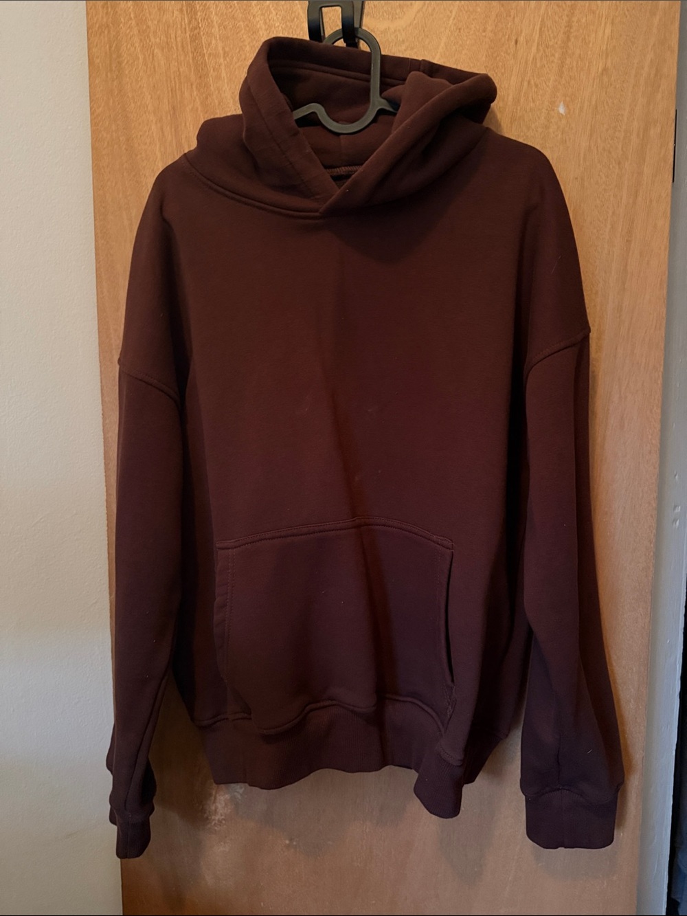 Men's (Hours) Brown Drop Shoulder Hooded Pullover Sweatshirt